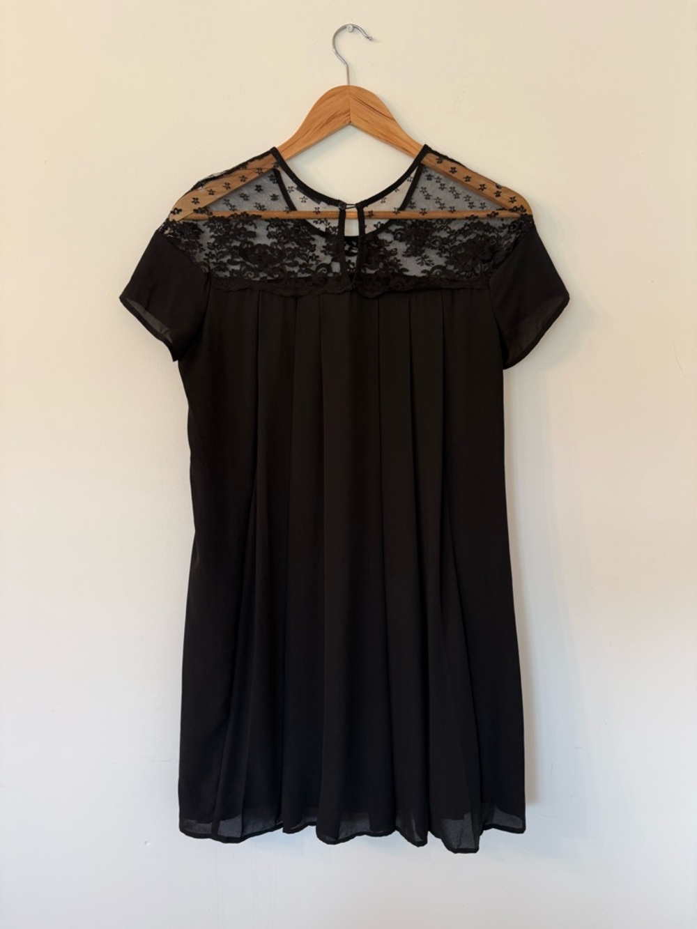 Dex Black Lace Yoke Mini Dress